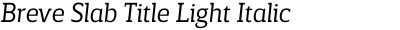 Breve Slab Title Light Italic